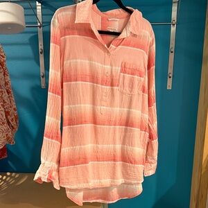 Universal Thread Coral and White Button Down Shirt
